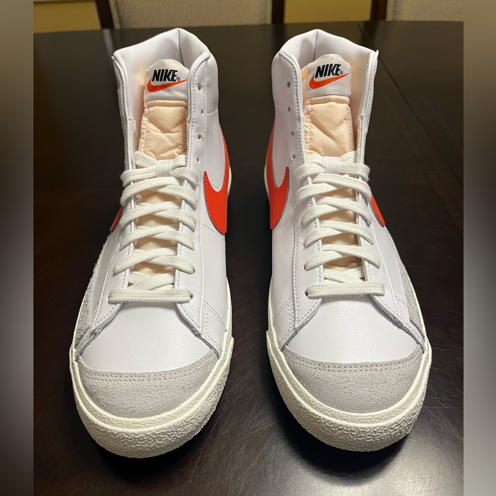 New Nike Blazer Mid 77 White Habanero Red Sneaker Shoes - Picture 6 of 14